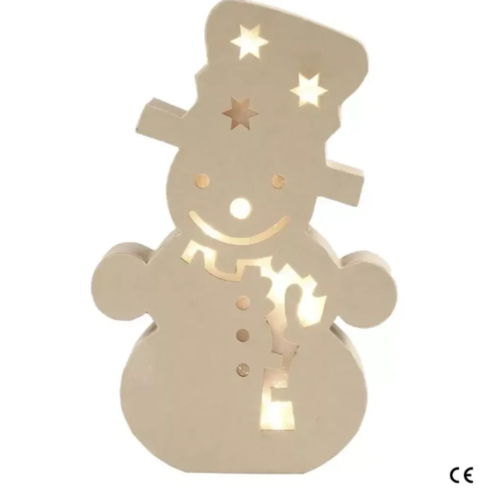 Discount Figura Muñeco de Nieve con Luz Cartón Y Papel Maché