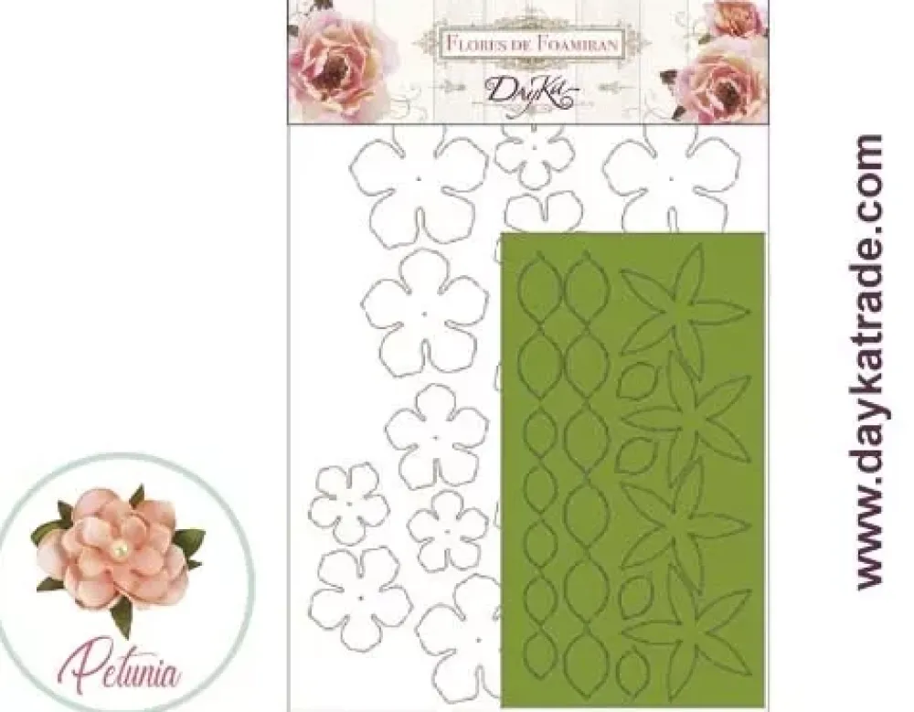 Clearance Flor de Foamiran Petunia Beige Dayka Goma Eva Fofuchas