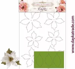 New Flor de Foamiran Poinsettia Blanca Dayka Goma Eva Fofuchas