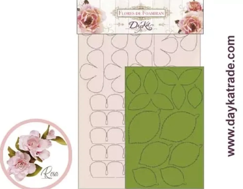 Sale Flor de Foamiran Rosa Dayka Goma Eva Fofuchas