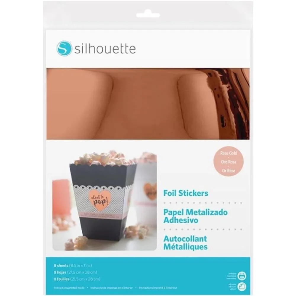 Sale Hojas Adhesivas Imprimibles Oro Rosa Silhouette