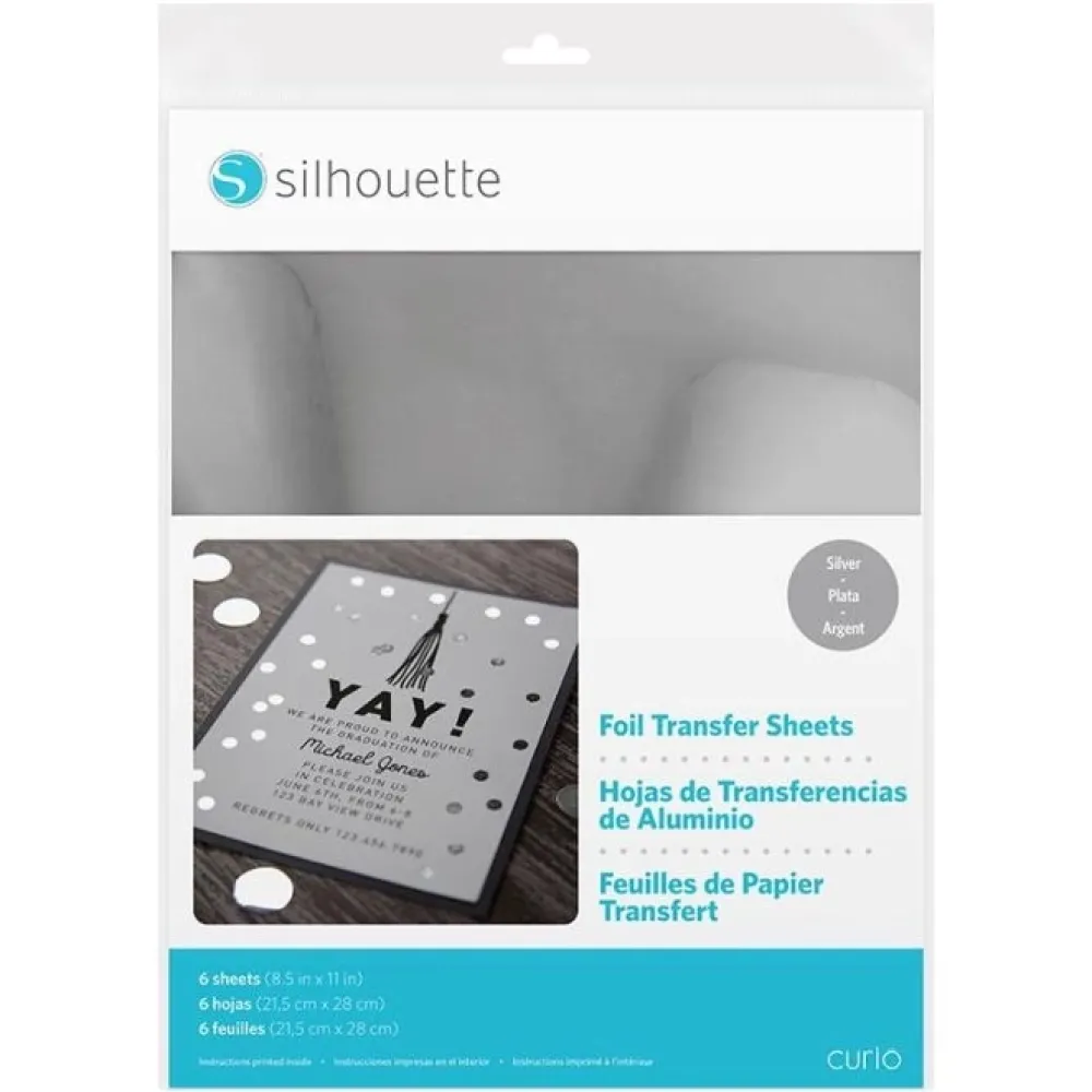 Outlet Hojas de foil Plata Curio Silhouette