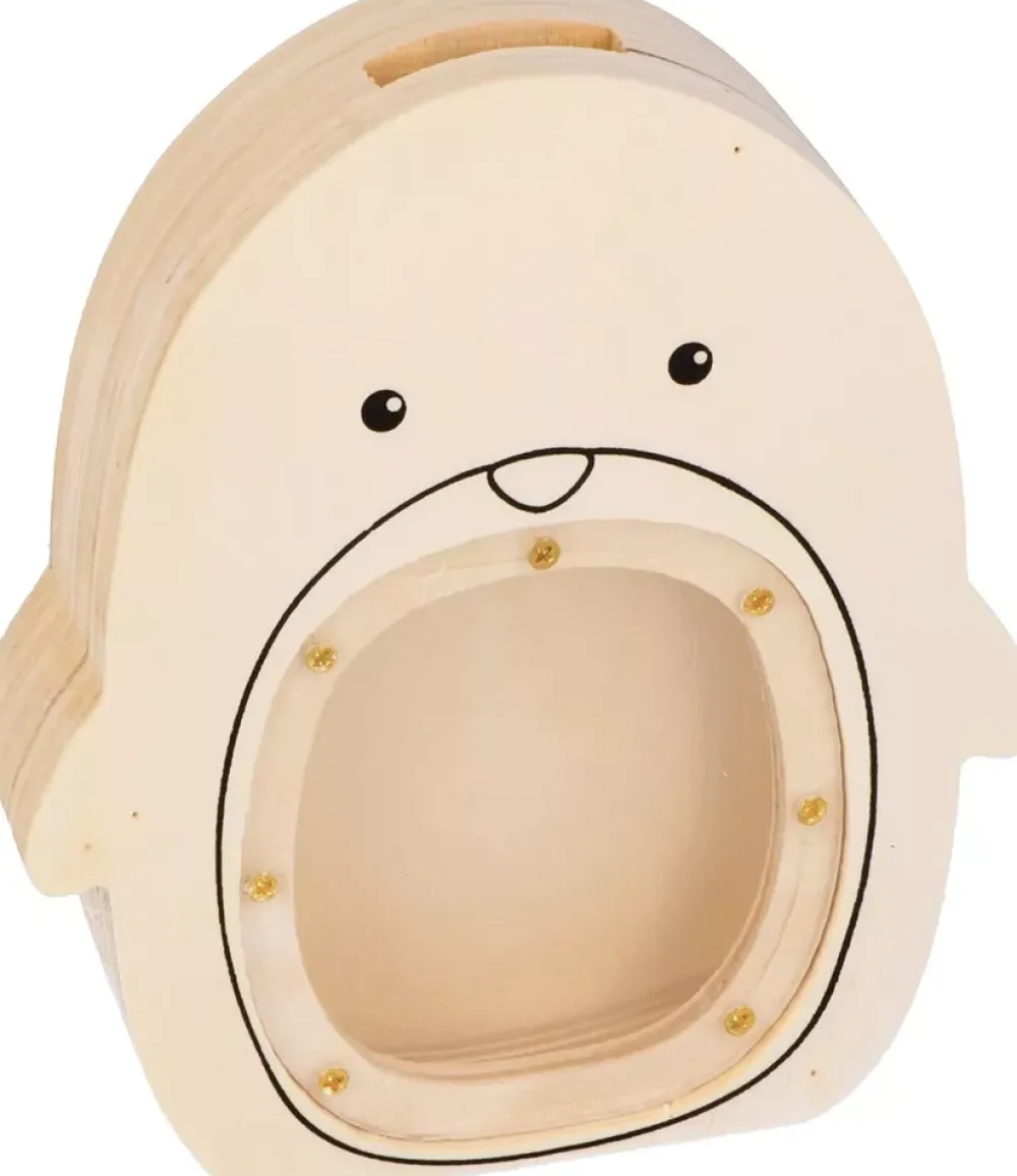 Discount Hucha Pingüino De Madera Maderas