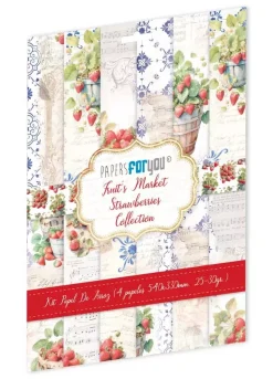 Online Kit 4 Papeles de Arroz Strawberry Fruits Market 54x33cm Papel Y Decoupage