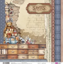 Hot Kit 8 papeles de tela Santa's Workshop 30x30cm Navidad