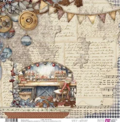 Hot Kit 8 papeles de tela Santa's Workshop 30x30cm Navidad