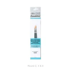 Outlet Kit 3 Pinceles Redondos Para Acuarela Foundation Winsor & Newton Pinceles Y Brochas