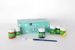 Best Kit 6 Pinturas para Tela + Pincel Pinturas Para Tela Y Seda