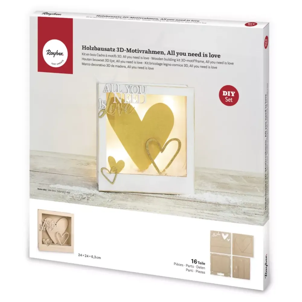 Kit 3D de madera All you need is love Maderas
