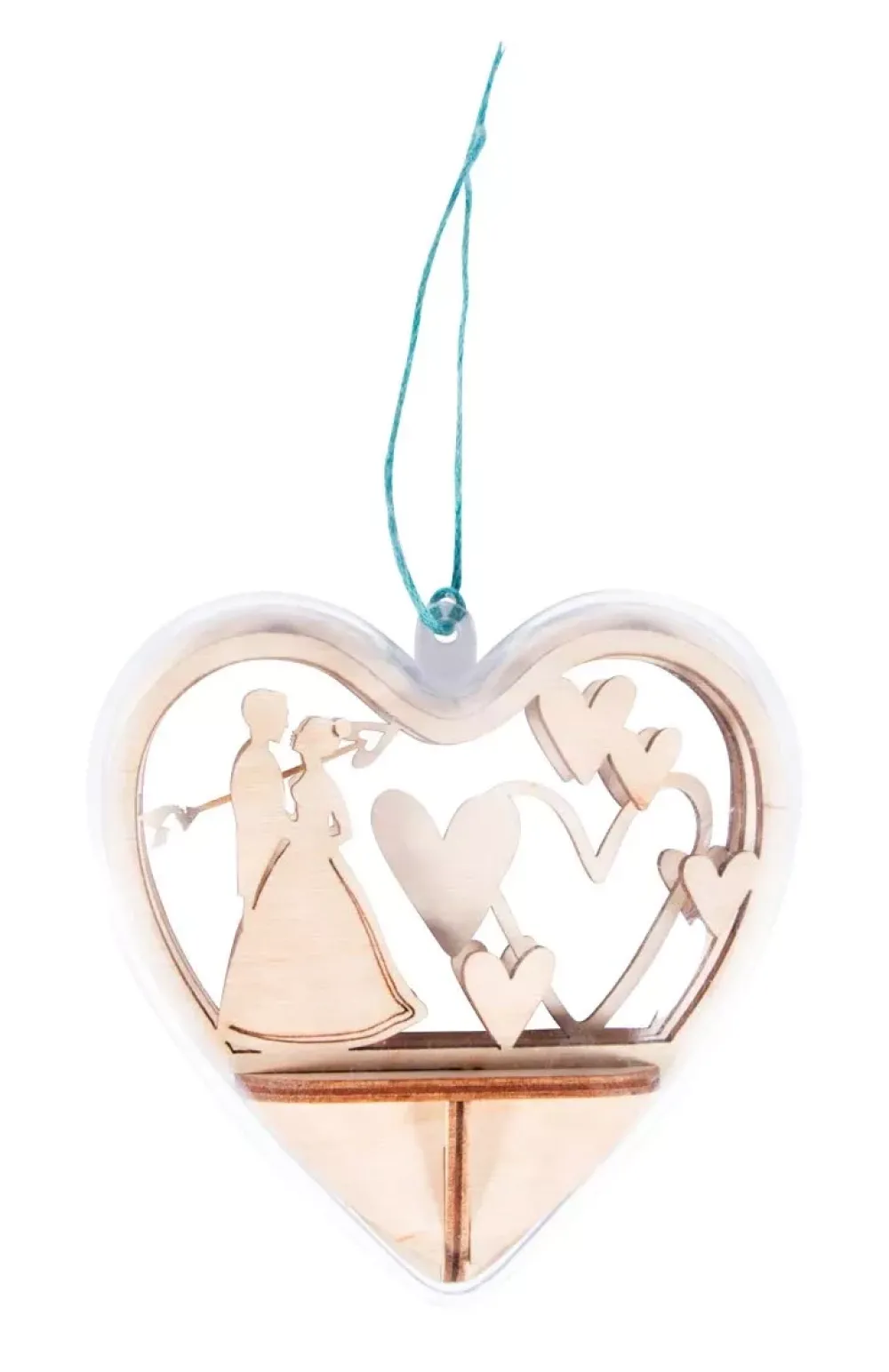 Sale Kit 3D de Madera Corazón Decorativo Pareja Nupcial Maderas
