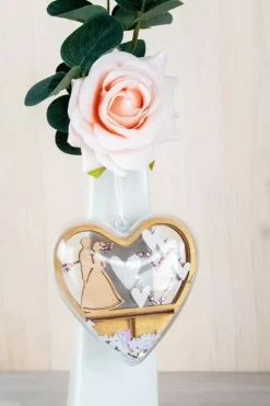Sale Kit 3D de Madera Corazón Decorativo Pareja Nupcial Maderas