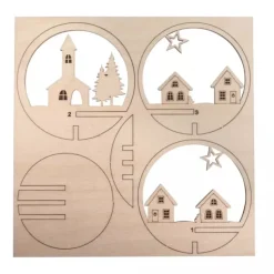 Hot Kit 3D De Madera Pueblo de Invierno Maderas|Navidad
