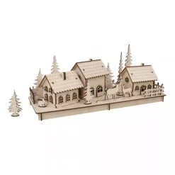 Online Kit 3D de madera Pueblo Invernal Maderas