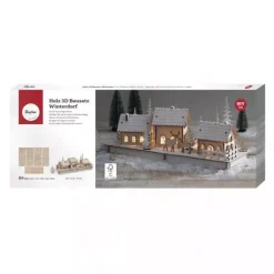 Online Kit 3D de madera Pueblo Invernal Maderas
