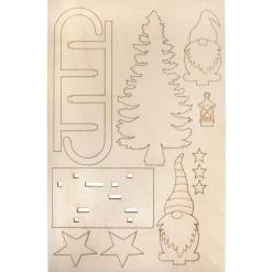 Kit 3D de Madera Trineo con Gnomos Maderas|Navidad