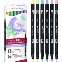 Hot Kit de 6 rotuladores Dual Brush Colores Pastel nuevo Rotuladores