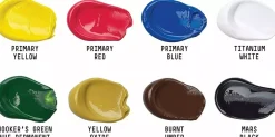 Online Kit de Iniciación 9 Acrílicos Basics + 6 Pinceles Pinturas Acrílicas