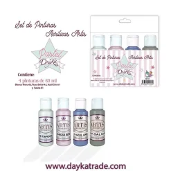 Hot Kit de Pinturas Acrílicas Pastel Artis Dayka Pinturas Acrílicas