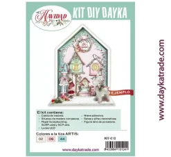 New Kit DIY Casa de madera con luces Led Dayka Navidad