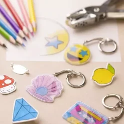 Clearance Kit mix creativo Llaveros Shrink Plastic Telas, Sedas Y Fieltro