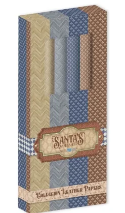 Sale Kit Papeles Leather Santa's Workshop 32,5x30cm Navidad