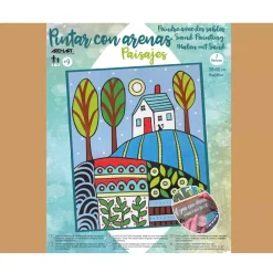 Hot Kit Pintar con Arenas de Colores Paisaje Naif Azul 38x46cm Arenas