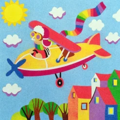 Hot Kit Pintar con Arenas de Colores Aviador 38x38cm Arenas