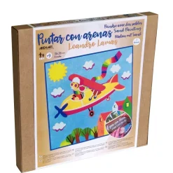 Hot Kit Pintar con Arenas de Colores Aviador 38x38cm Arenas