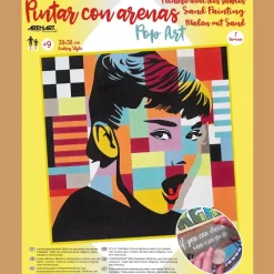 Kit Pintar con Arenas de Colores Audrey Pop Art 38x38cm Arenas
