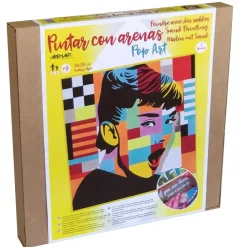 Kit Pintar con Arenas de Colores Audrey Pop Art 38x38cm Arenas