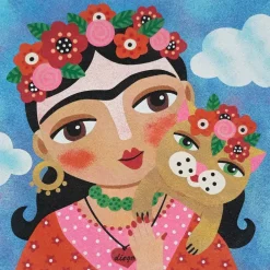 New Kit Pintar con Arenas de Colores Frida Kahlo Flores 38x38cm Arenas