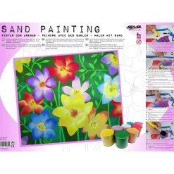Hot Kit Pintar con Arenas de Colores Flores 38x46cm Arenas