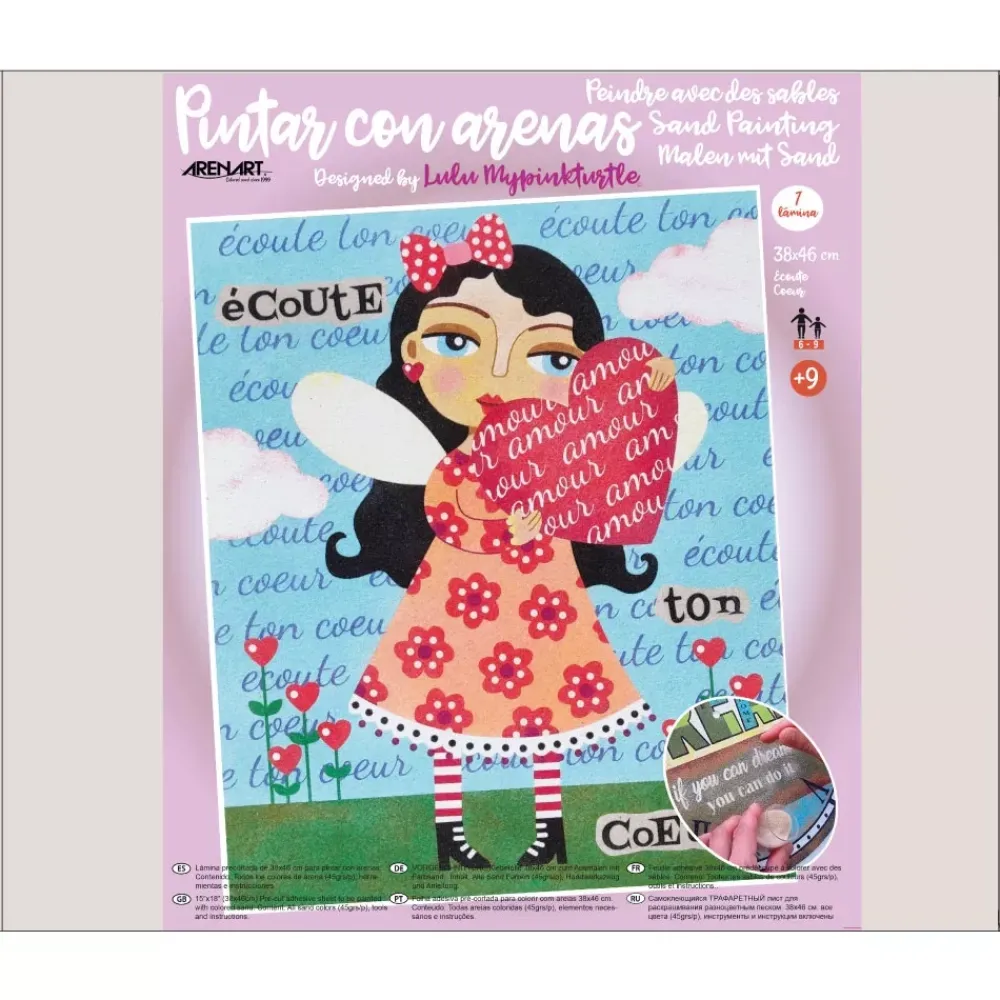 Best Kit Pintar con Arenas de Colores Ecoute Couer 38x46cm Arenas