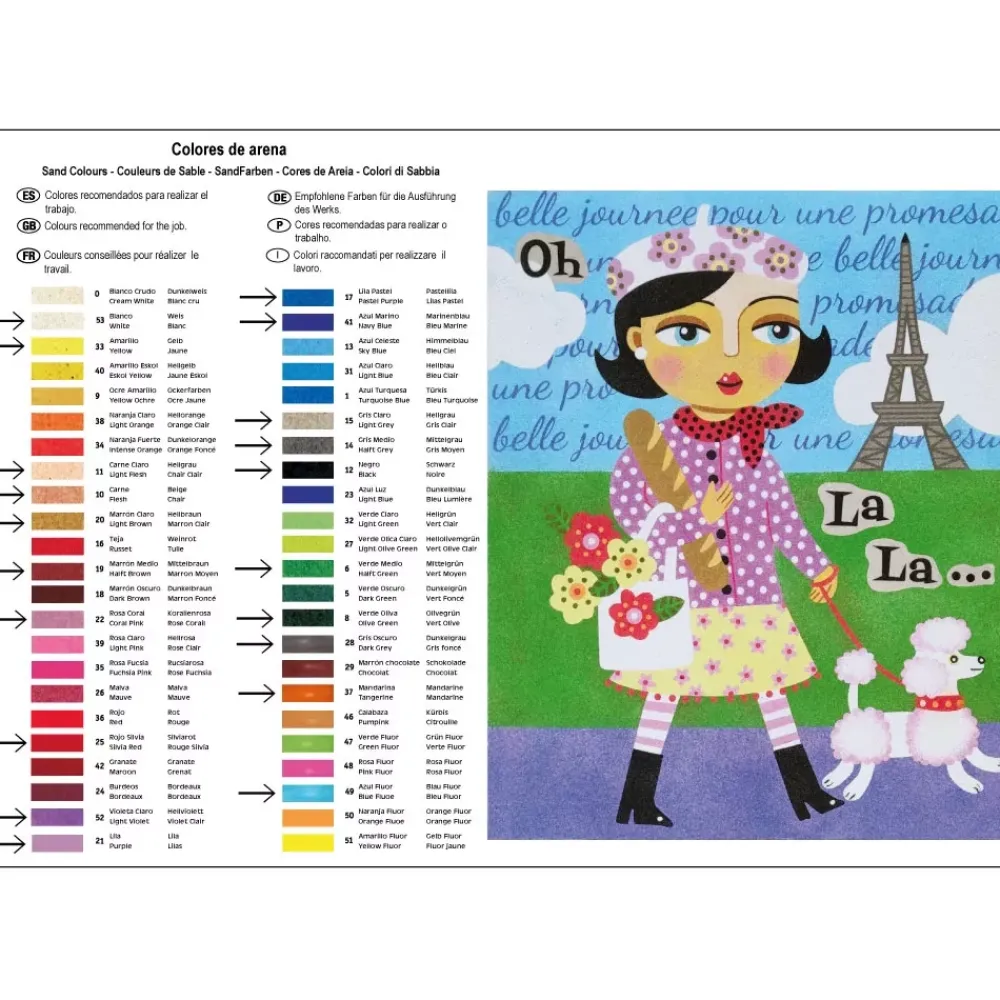 Outlet Kit Pintar con Arenas de Colores Oh La La 38x46cm Arenas