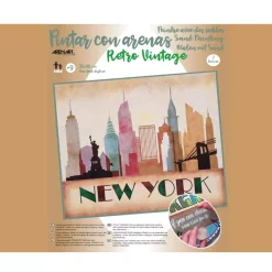 Hot Kit Pintar con Arenas de Colores Nueva York Skyline 38x46cm Arenas