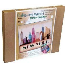 Hot Kit Pintar con Arenas de Colores Nueva York Skyline 38x46cm Arenas