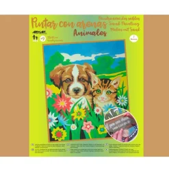 Hot Kit Pintar con Arenas de Colores Perro y Gato 38x46cm Arenas