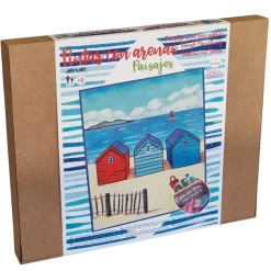 Hot Kit Pintar con Arenas de Colores Casitas Playa 38x46cm Arenas
