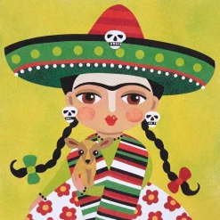 Online Kit Pintar con Arenas de Colores Frida Kahlo Sombrero Mexicano 38x38cm Arenas