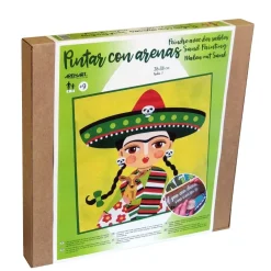 Online Kit Pintar con Arenas de Colores Frida Kahlo Sombrero Mexicano 38x38cm Arenas