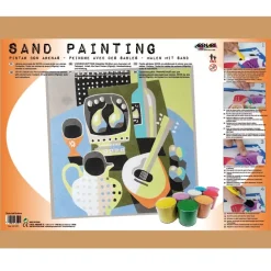 Discount Kit Pintar con Arenas de Colores Bodegón Naif Guitarra 38x38cm Arenas