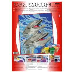 Clearance Kit Pintar con Arenas de Colores Delfines 38x46cm Arenas