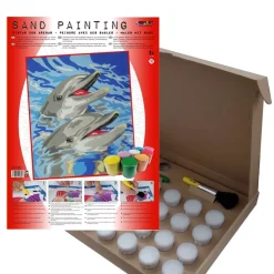 Clearance Kit Pintar con Arenas de Colores Delfines 38x46cm Arenas