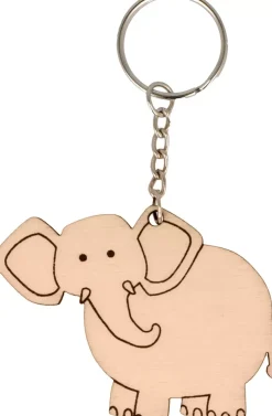 Clearance Llavero de Madera Elefante Safari Maderas