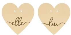 Sale Madera Porta Alianzas Él y Ella Corazones On se Marie Maderas