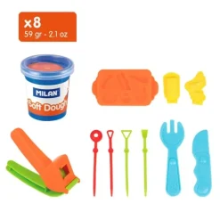Hot Maletín 8 botes pasta blanda Soft Dough Barbacoa 59g Pastas Moldeables
