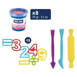 Discount Maletín 8 botes pasta blanda Soft Dough 59g Pastas Moldeables