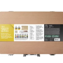 Discount Maletín de madera 15 piezas pintura acrílica Galeria Pinturas Acrílicas