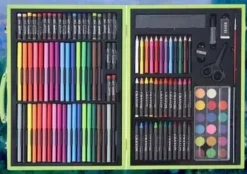 New Maletín de Madera 122 Piezas Art Studio Verde Niños Niños Y Regalos