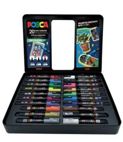 Sale Maletín metálico 20 Rotuladores surtidos Pop Colours Uni Rotuladores